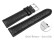Schnellwechsel Uhrenarmband gepolstert Kroko Prägung Leder schwarz TiT 22mm Stahl