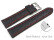XL Schnellwechsel Uhrenarmband - Kroko Prägung - gepolstert - Leder - schwarz - rote Naht XL 26mm Stahl