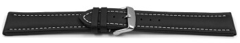 XL Schnellwechsel Uhrenarmband Leder Glatt schwarz 26mm Stahl