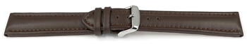 XL Schnellwechsel Uhrenarmband Leder Glatt dunkelbraun TiT 26mm Stahl