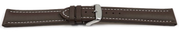 XL Schnellwechsel Uhrenarmband Leder Glatt dunkelbraun 18mm Stahl