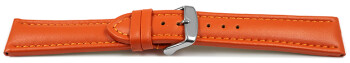 Schnellwechsel Uhrenarmband - echt Leder - glatt - orange 20mm Stahl