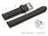 Schnellwechsel Uhrenarmband - echt Leder hydrophobiert - doppelte Wulst - glatt - schwarz 18mm Stahl