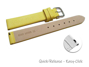 Schnellwechsel Uhrenarmband Leder Business gelb 20mm Stahl