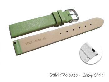 Schnellwechsel Uhrenarmband Leder Business grün 16mm Stahl