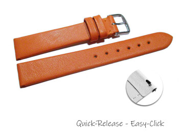 Schnellwechsel Uhrenarmband Leder Business orange 12mm Gold