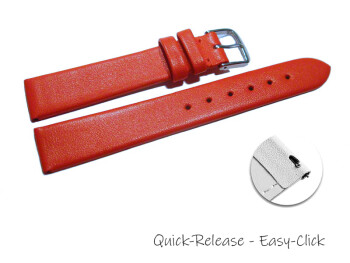 Schnellwechsel Uhrenarmband Leder Business rot 16mm Stahl