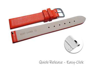 Schnellwechsel Uhrenarmband Leder Business rot 16mm Stahl