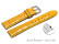 Schnellwechsel Uhrenarmband - echt Leder - Kroko Prägung - gelb - 16mm Stahl