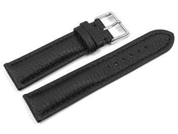 Uhrenarmband Hirschleder schwarz stark gepolstert sehr weich 20mm Schwarz