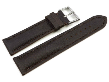 Uhrenarmband Hirschleder dunkelbraun stark gepolstert sehr weich 24mm Schwarz