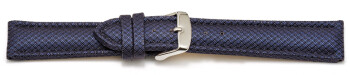 Uhrenarmband gepolstert HighTech Material Textiloptik blau 24mm Schwarz