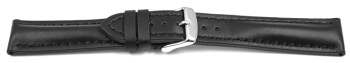Uhrenarmband Leder stark gepolstert glatt schwarz TiT 18mm Schwarz