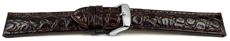Uhrenarmband Leder gepolstert African dunkelbraun 18mm Schwarz