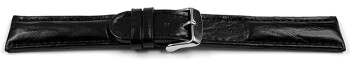 Uhrenband Leder gepolstert Bark schwarz TiT 24mm Schwarz