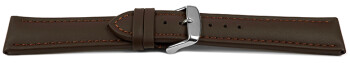 XL Uhrenarmband Leder Glatt dunkelbraun TiT 26mm Schwarz