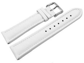 XL Uhrenarmband Leder Glatt weiß 20mm Schwarz