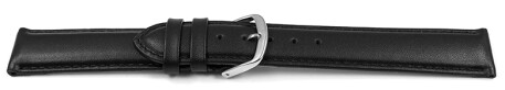 Uhrenarmband glattes Leder schwarz 17mm Schwarz