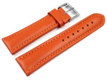 Uhrenarmband - echt Leder - glatt - orange 18mm Schwarz
