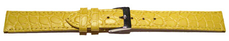 Uhrenarmband Leder gelb Safari 22mm Schwarz