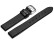 Uhrenarmband - echt Leder - mit Clip für feste Stege - schwarz 12mm Schwarz