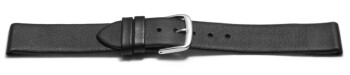 Uhrenarmband - echt Leder - mit Clip für feste Stege - schwarz 13mm Schwarz