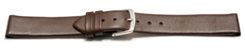 Uhrenarmband - echt Leder - mit Clip für feste Stege - dunkelbraun 15mm Schwarz