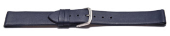 Uhrenarmband - echt Leder - mit Clip für feste Stege - dunkelblau 15mm Schwarz