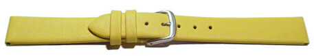 Uhrenarmband Leder Business gelb 16mm Schwarz