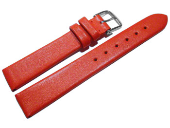 Uhrenarmband Leder Business rot 10mm Schwarz