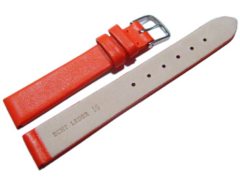 Uhrenarmband Leder Business rot 16mm Schwarz
