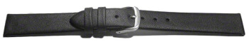 Uhrenarmband Leder Business schwarz XL 14mm Schwarz
