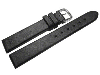 Uhrenarmband Leder Business schwarz XL 14mm Schwarz