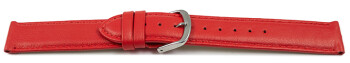 Uhrenarmband rot glattes Leder leicht gepolstert 16mm Schwarz