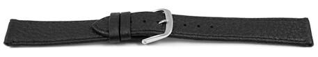 Uhrenarmband Hirschleder - genarbt - schwarz - 14mm Schwarz