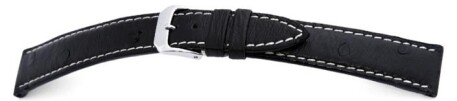 Uhrenarmband echt Strauß RIOS 1931 - schwarz - 19/16mm Schwarz