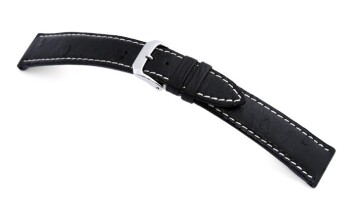 Uhrenarmband echt Strauß RIOS 1931 - schwarz - 19/16mm Schwarz