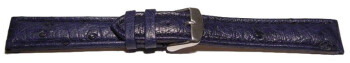 Dorn - Uhrenarmband - echt Strauss - dunkelblau 22mm Schwarz