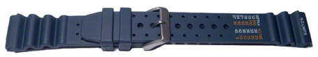 Uhrenarmband Silikon Sport blau 24mm Schwarz