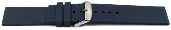 Uhrenband Silikon Glatt dunkelblau 20mm Stahl