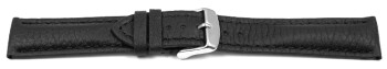 Schnellwechsel Uhrenarmband Hirschleder schwarz stark gepolstert sehr weich 22mm Schwarz