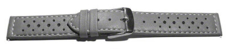Schnellwechsel Uhrenarmband Leder Style grau 20mm Schwarz