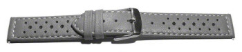 Schnellwechsel Uhrenarmband Leder Style grau 22mm Schwarz