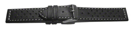 Schnellwechsel Uhrenarmband Leder Style schwarz 20mm Schwarz