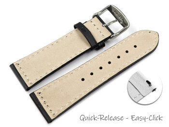 Schnellwechsel Uhrenband - Leder - gepolstert - Kroko - schwarz - XS 18mm Schwarz