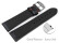 Schnellwechsel Uhrenarmband - Leder - Carbon Prägung - schwarz - rote Naht 22mm Schwarz