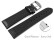 Schnellwechsel Uhrenarmband - Leder - Carbon Prägung - schwarz - weiße Naht 18mm Schwarz