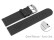 Schnellwechsel Uhrenarmband hydrophobiertes Leder - Wasserfest - schwarz 20mm Schwarz