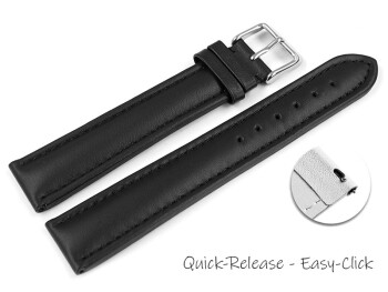 Schnellwechsel Uhrenarmband - echt Leder - glatt - schwarz TiT 18mm Schwarz
