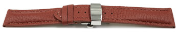 Uhrenband Butterfly-Schließe Hirschleder braun stark gepolstert sehr weich 24mm Schwarz